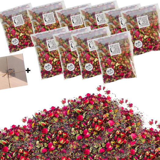 AWAFI MILL Biodegradable Petal Confetti | Dried Petals - 6 sachets + 6 Cone Papers