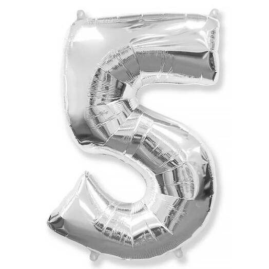 Цифра «5» серебристый