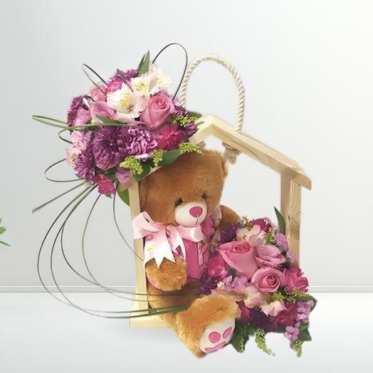 Sweet Emotion Flowers with Bear