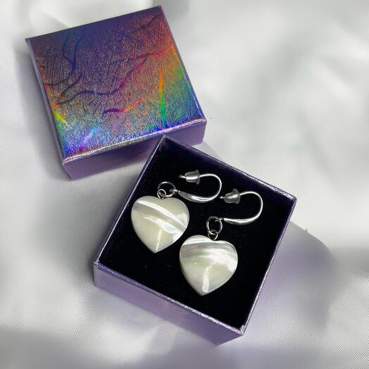 Pendientes de corazón de perlas