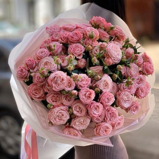 Букет пион кустовые розы «Моей любимой»💗