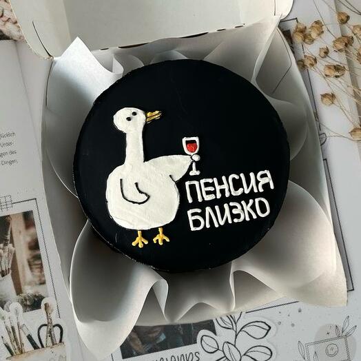 Бенто торт с гусем «пенсия близко»