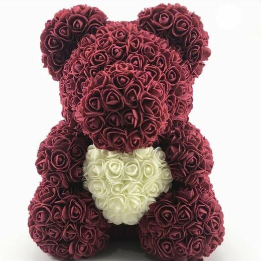 Мишка из розочек(искуственных)