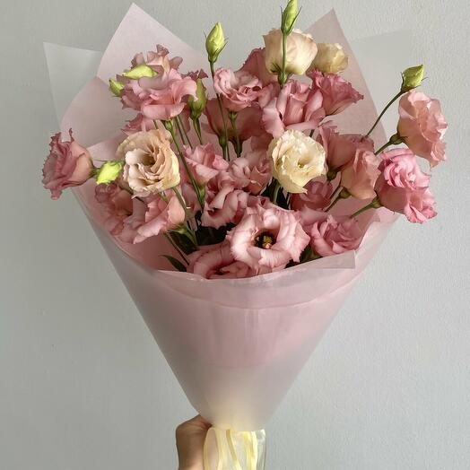 Букет «Тёплый рассвет» из эустомы