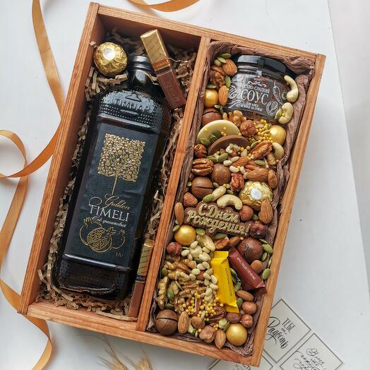 Caja de jugo de Granada, chocolate y nueces