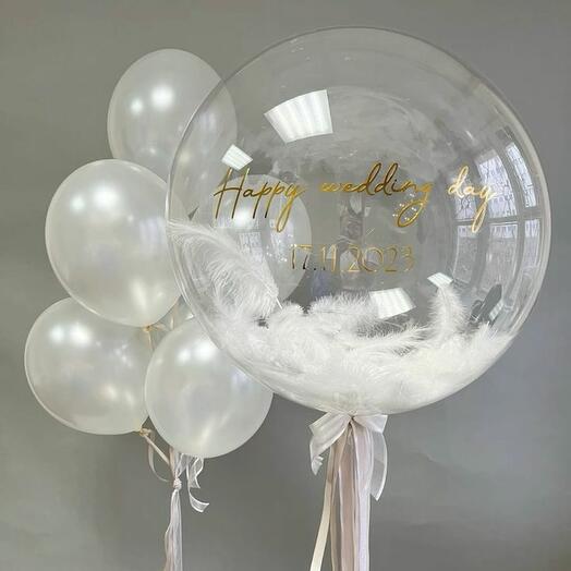 Воздушные шары "Happy wedding day"