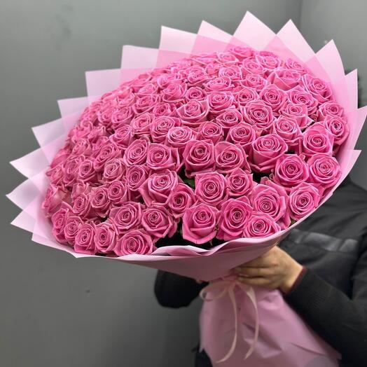 Bouquet of 101 PREMIUM pink roses