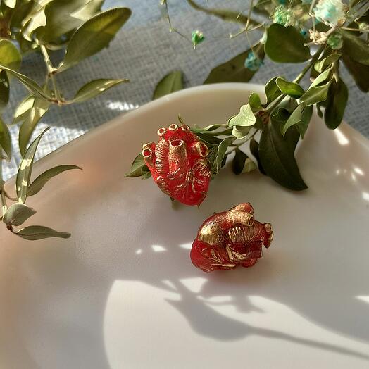 Серьги пусеты "Сердце"
