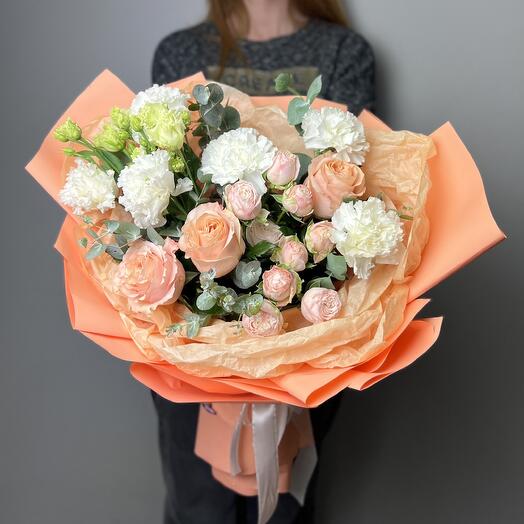 St bouquet 141 con rosas peonías y eustoma de Terry