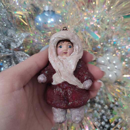 Ватная игрушка девочка
