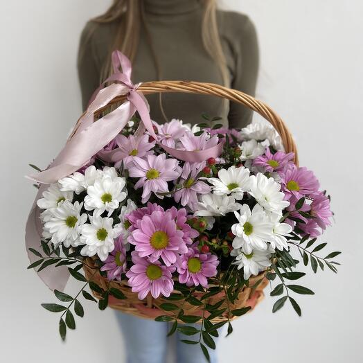Корзина ромашек