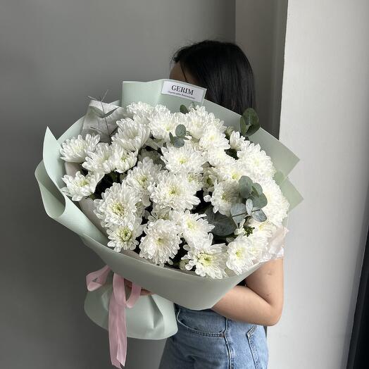 Хризантемы с эвкалиптом 7