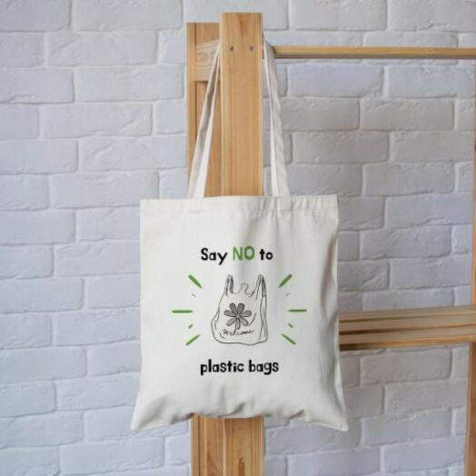 Экосумка шоппер "No plastic bags"