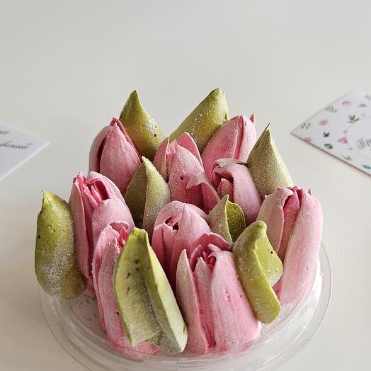 Зефирные тюльпаны в купольной упаковке