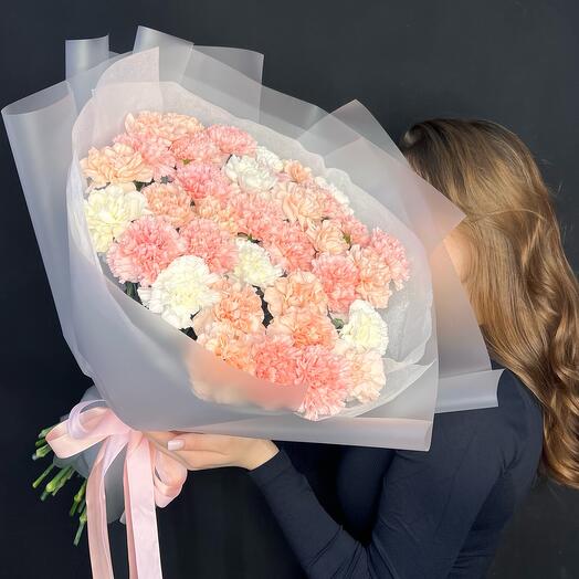 Airy large bouquet of gorgeous dianthuses