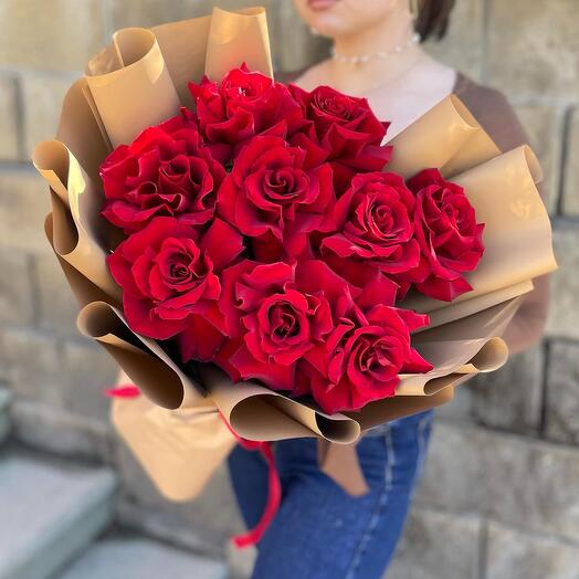 Акция! (-30%)Моно букет из 9 эквадорских роз
