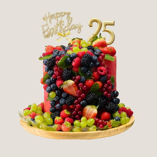 Berries overloaded watermelon cake