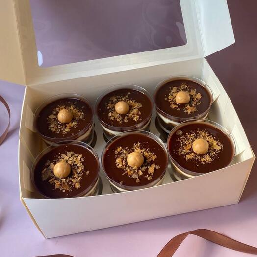 Juego de trufas en tazas de 6 piezas