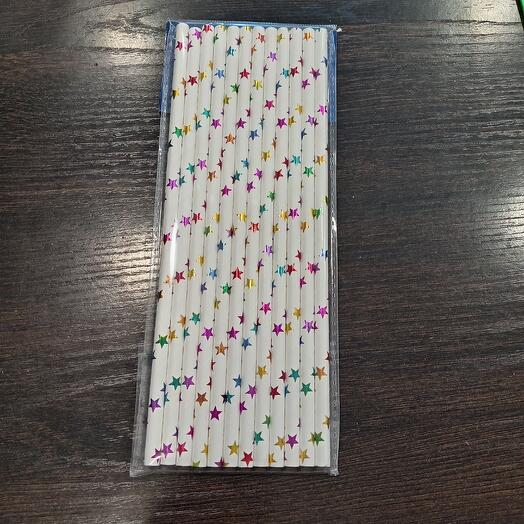 Трубочки для коктейля звезды 12шт