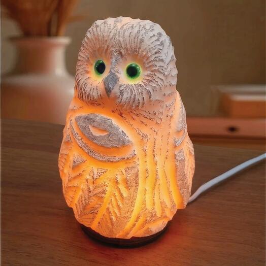 "Солевая лампа из белой соли "Полярная Сова"