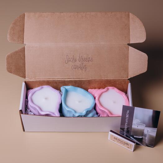 Свеча шкатулка - набор из трех 🐚