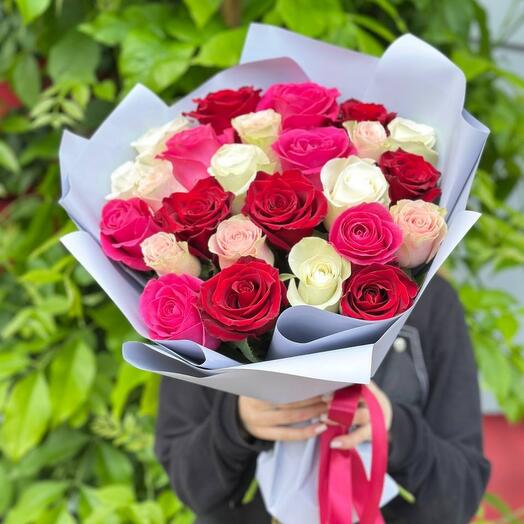 -20%АКЦИЯ🌹Монобукет "Яркое впечатление"/роза Кенийская /Цветы Уфа/Цветы в Уфе/Доставка цветов Уфа