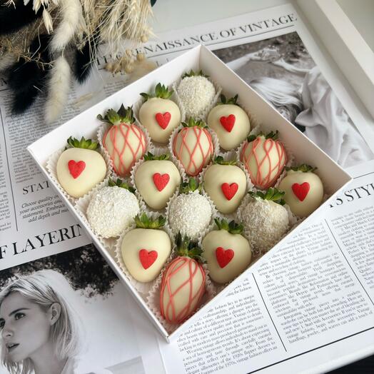 Набор клубники в шоколаде «Валентинка» 9-16 шт