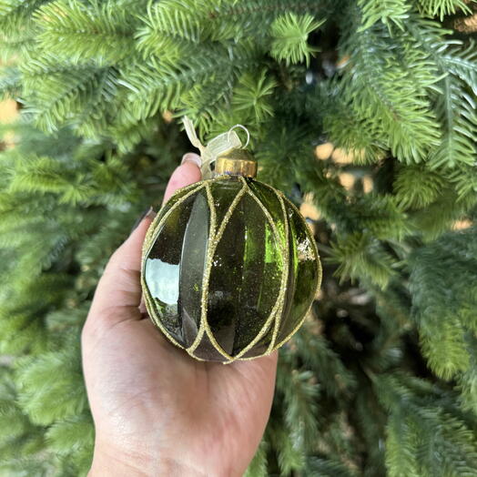 Новогодний ёлочный изумрудный шарик 💚