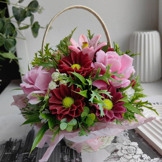 Мыльный букет с французскими розами и лилиями 🌹. Подарок маме/ сестре/ подруге/ коллеге