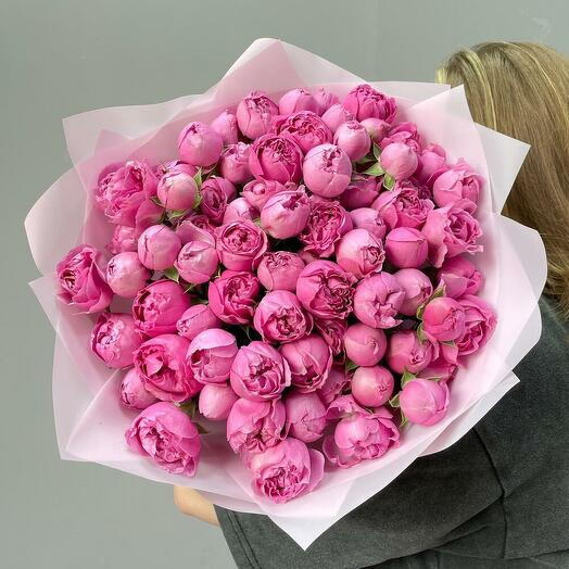 Кустовые пионовидные розы Мисти Бабблз 15 шт💞