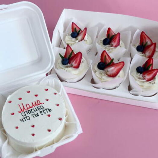 Бенто плюс набор капкейков для мамы (на День матери)