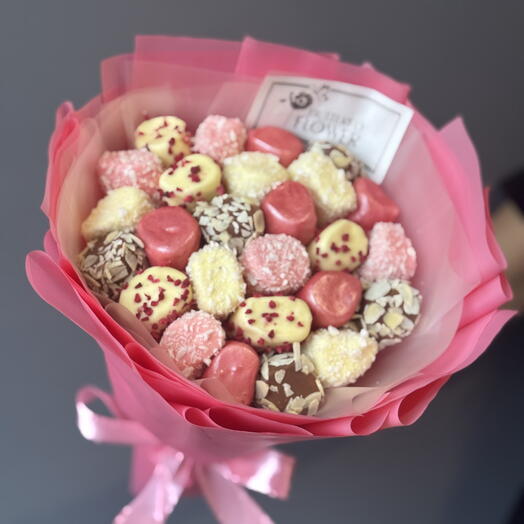 Букет из маршмеллоу в шоколаде "Сладкий день"