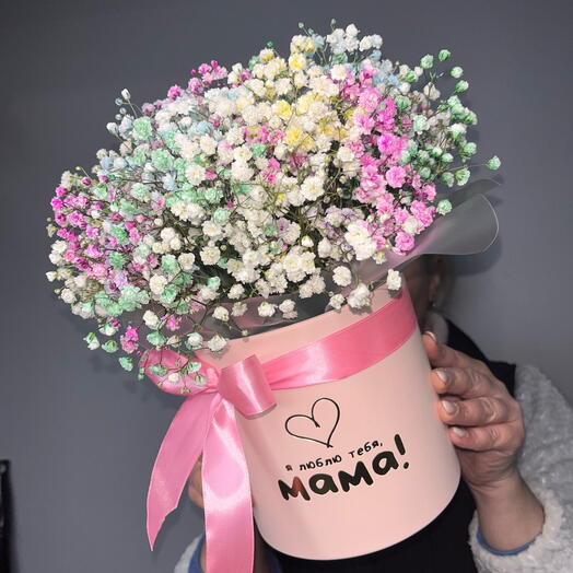 Гипсофила в коробке микс💐для мамы