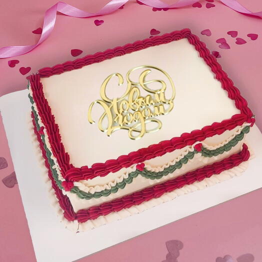 Большой новогодний торт на корпоратив в стиле ламбет