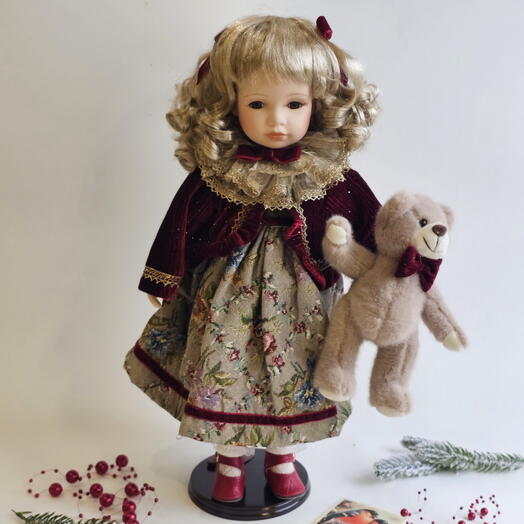 Фарфоровая кукла "Оленька" 45 см