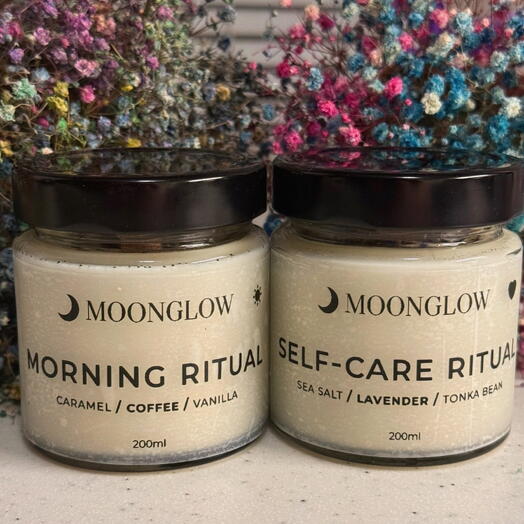 Набор аромасвечей Morning Glow | Кофе+Карамель / Лаванда+Море
