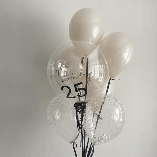 Набор шаров на день рождения с большим прозрачным шаром
