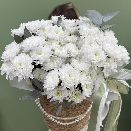 Корзина с хризантемой