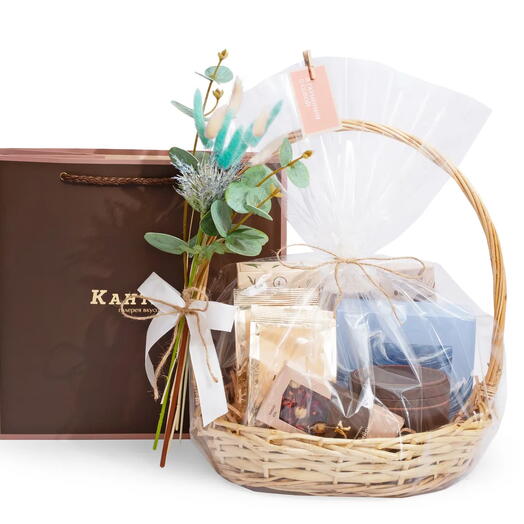 Корзина с чаем и кофе «Весенняя палитра»