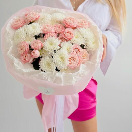 🎀АКЦИЯ🎀Нежный букет с кустовыми розами