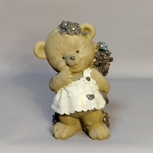 Статуэтка "Мишка с букетиком"