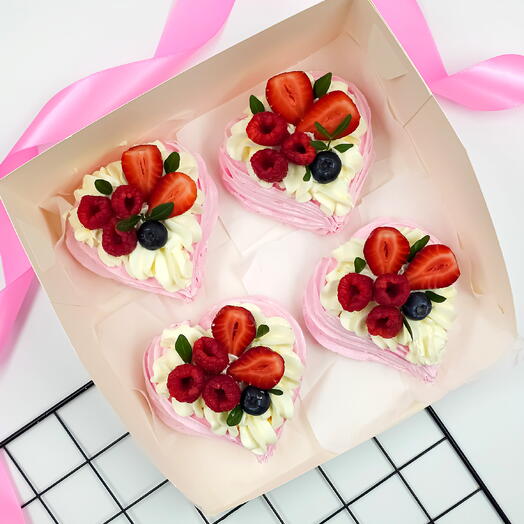 Пирожное "Анна Павлова" ягодное сердце 4 шт