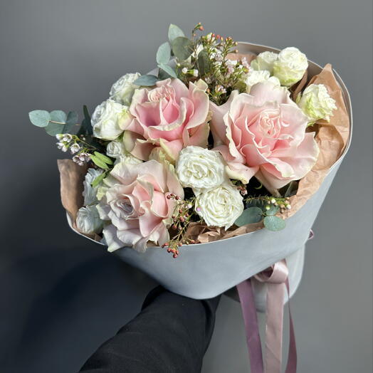 «Лесная нимфа» букет в естественных оттенках с французской