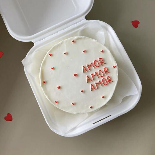 Бенто торт "Amor" день влюбленных, торт на 14 февраля, торт любовь, для пары, любимой, парню, жене, мужу