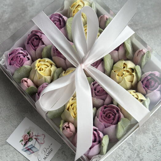 Зефирные цветы в коробке