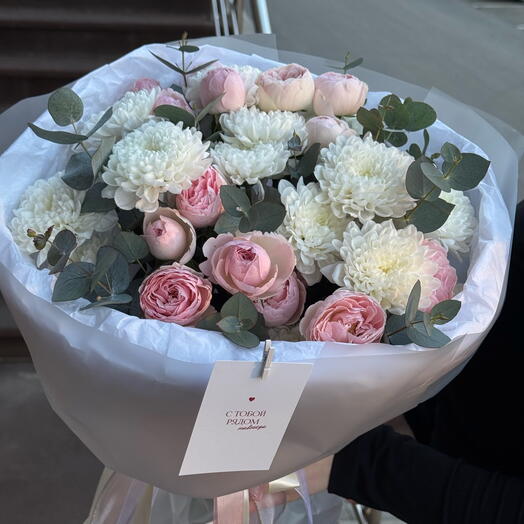 Silva pink с хризантемой