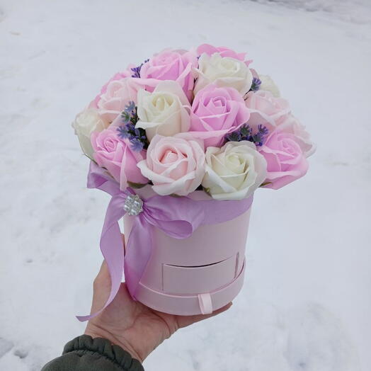 Букет шкатулка 25 роз