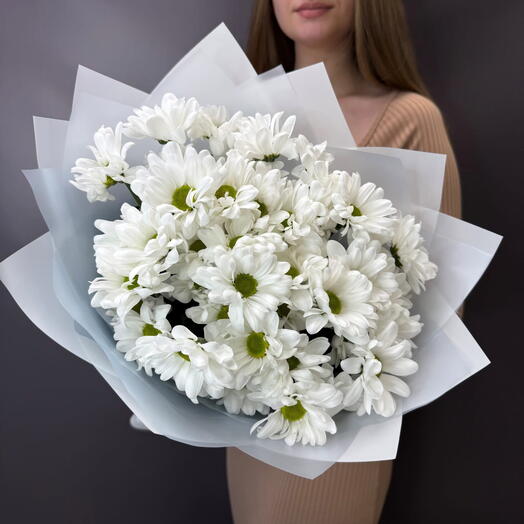 Монобукет из 5 кустовых хризантем