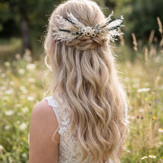 Аксессуары для волос гребень с сухоцветами заколка с цветами для фаты или фотосессии ручная работа арт3 свадебное украшение