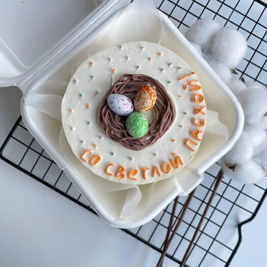 Бенто торт "Со светлой пасхой" для бабушки, дедушки, родных, свекрови на Пасху